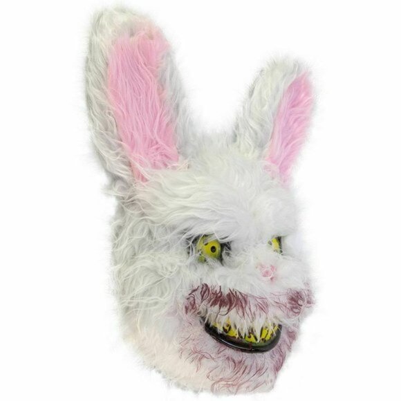 NEW~C-R-E-E-P-Y Bloody Fuzzy Rabbit Halloween Mask~Last One~Unisex - Picture 2 of 4